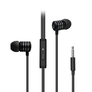 Uolo Pulse Earbuds with Mic, 3.5mm, Metallic Black